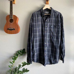 Carhartt Men's Plaid Collared Shirt in Navy